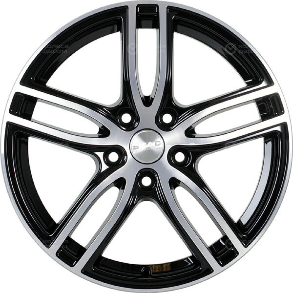 Колесный диск СКАД БРАЙТОН 7xR17 5x114.3 ET48.5 DIA67.1 (уценка) черный глянцевый с полированной лицевой поверхностью