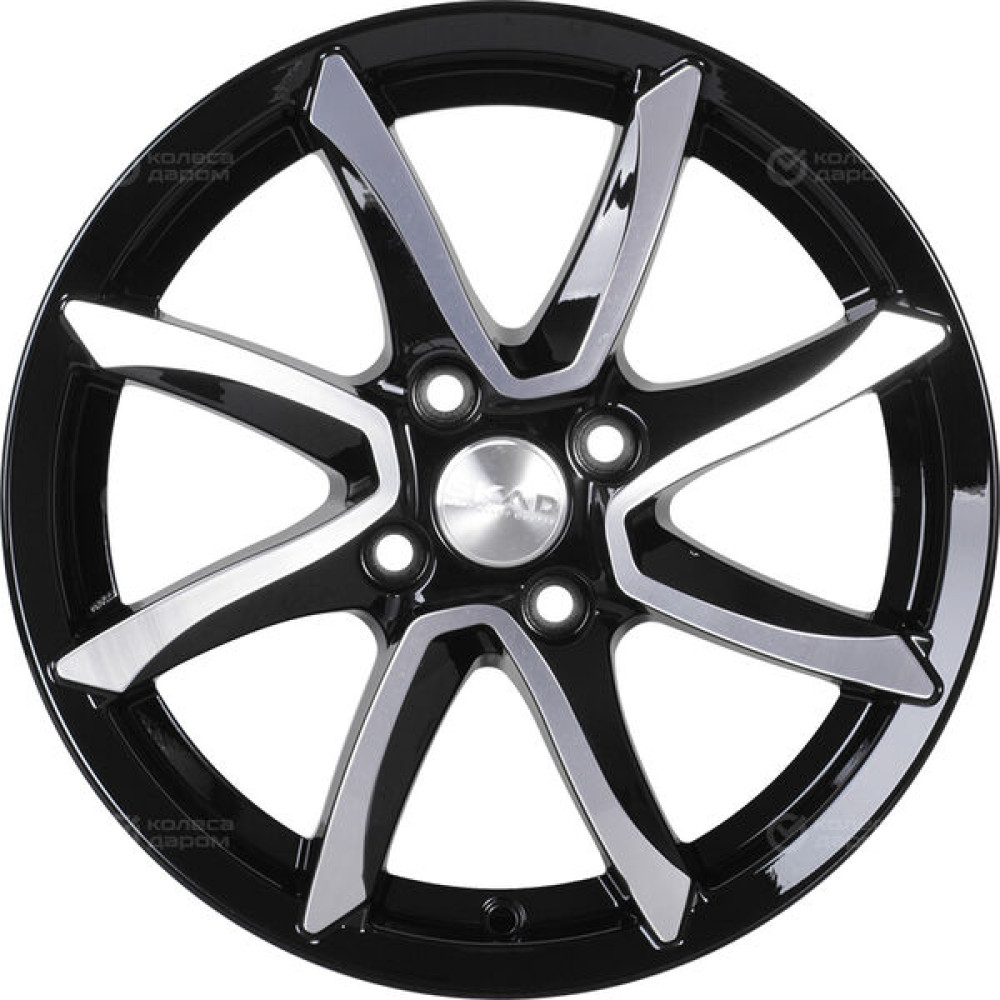 Колесный диск СКАД Осака 6xR15 4x98 ET38 DIA58.6 черный глянцевый с полированной лицевой поверхностью