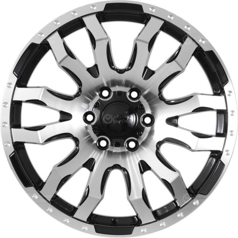 Колесный диск LS LS 1294 9xR20 6x139.7 ET20 DIA106.1 черный глянцевый с полированной лицевой частью