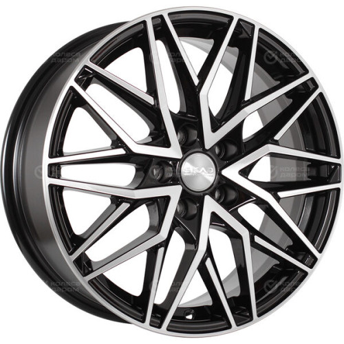 Колесный диск СКАД Азимут 7xR17 5x100 ET38 DIA57.1 черный глянцевый с полированной лицевой поверхностью