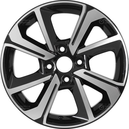 Колесный диск Carwel Воже 1501 6xR15 4x100 ET39 DIA56.6 чёрный глянцевый с полированной лицевой частью