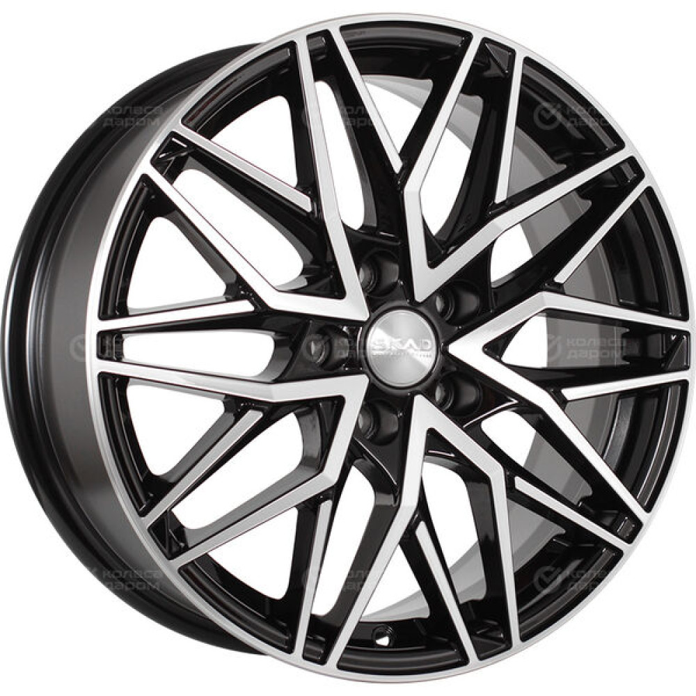 Колесный диск СКАД Азимут 7xR17 5x108 ET40 DIA65.1 черный глянцевый с полированной лицевой поверхностью