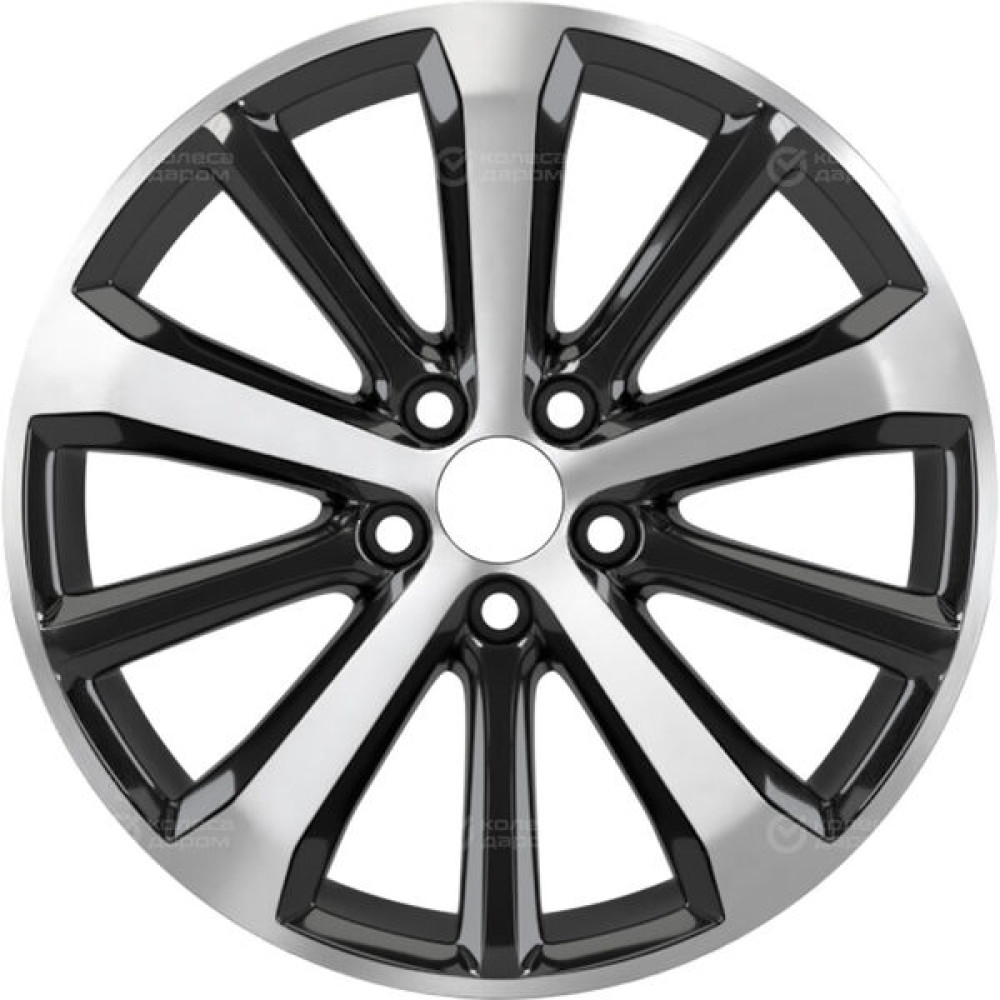 Колесный диск Replay KI233 7.5xR18 5x114.3 ET49.5 DIA67.1 черный глянцевый с полированной лицевой частью