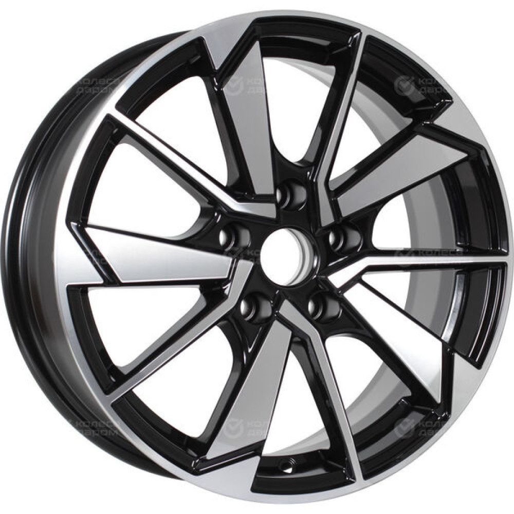 Колесный диск iFree Зиплайн 6.5xR16 5x108 ET33 DIA60.1 чёрный глянцевый с полированной лицевой частью
