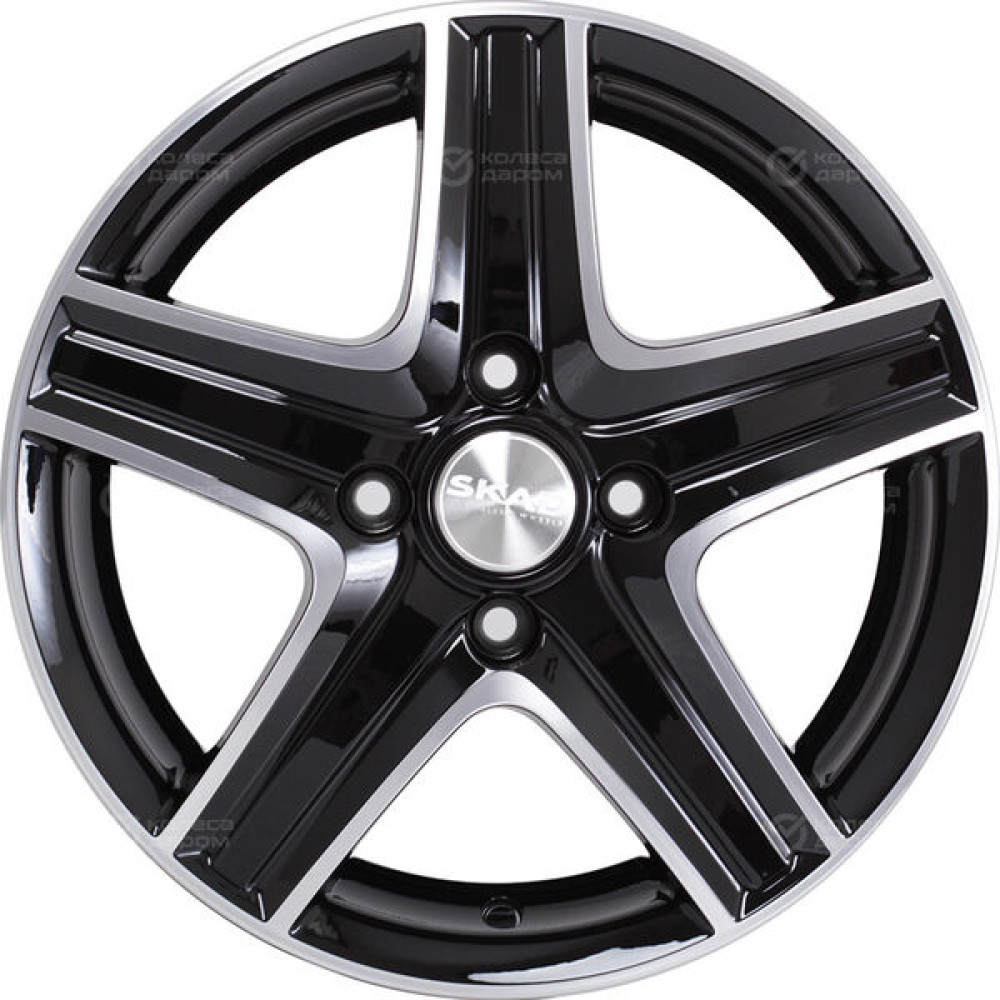 Колесный диск СКАД Магнум 5.5xR14 4x98 ET38 DIA58.6 черный глянцевый с полированной лицевой поверхностью