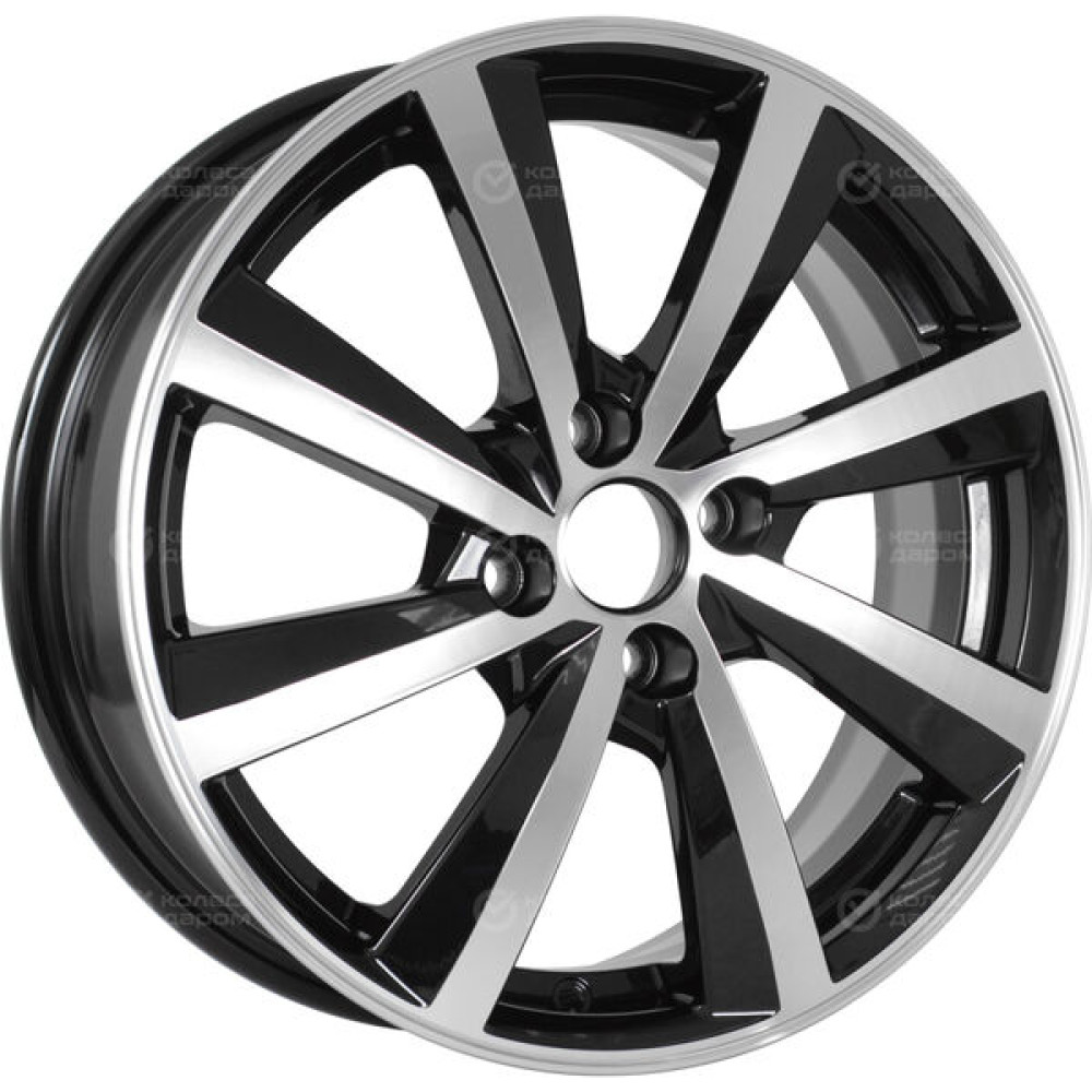 Колесный диск Carwel Селигер 6xR16 4x98 ET33 DIA58.5 чёрный глянцевый с полированной лицевой поверхностью