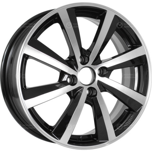 Колесный диск Carwel Селигер 6xR16 4x98 ET33 DIA58.5 чёрный глянцевый с полированной лицевой поверхностью