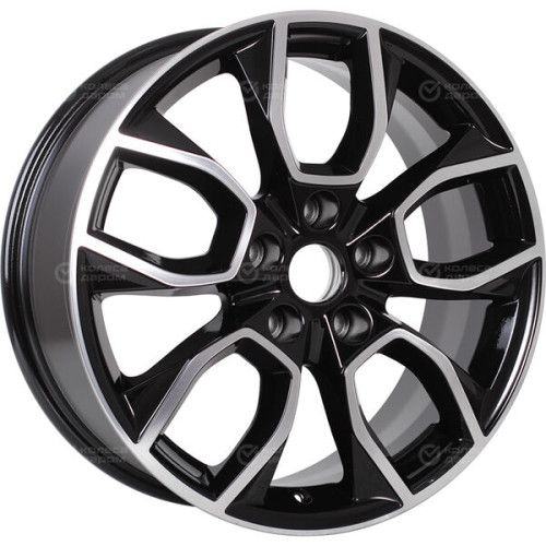 Колесный диск Carwel Ханга 1713 7xR17 5x114.3 ET45 DIA60.1 черный глянцевый с полированной лицевой частью