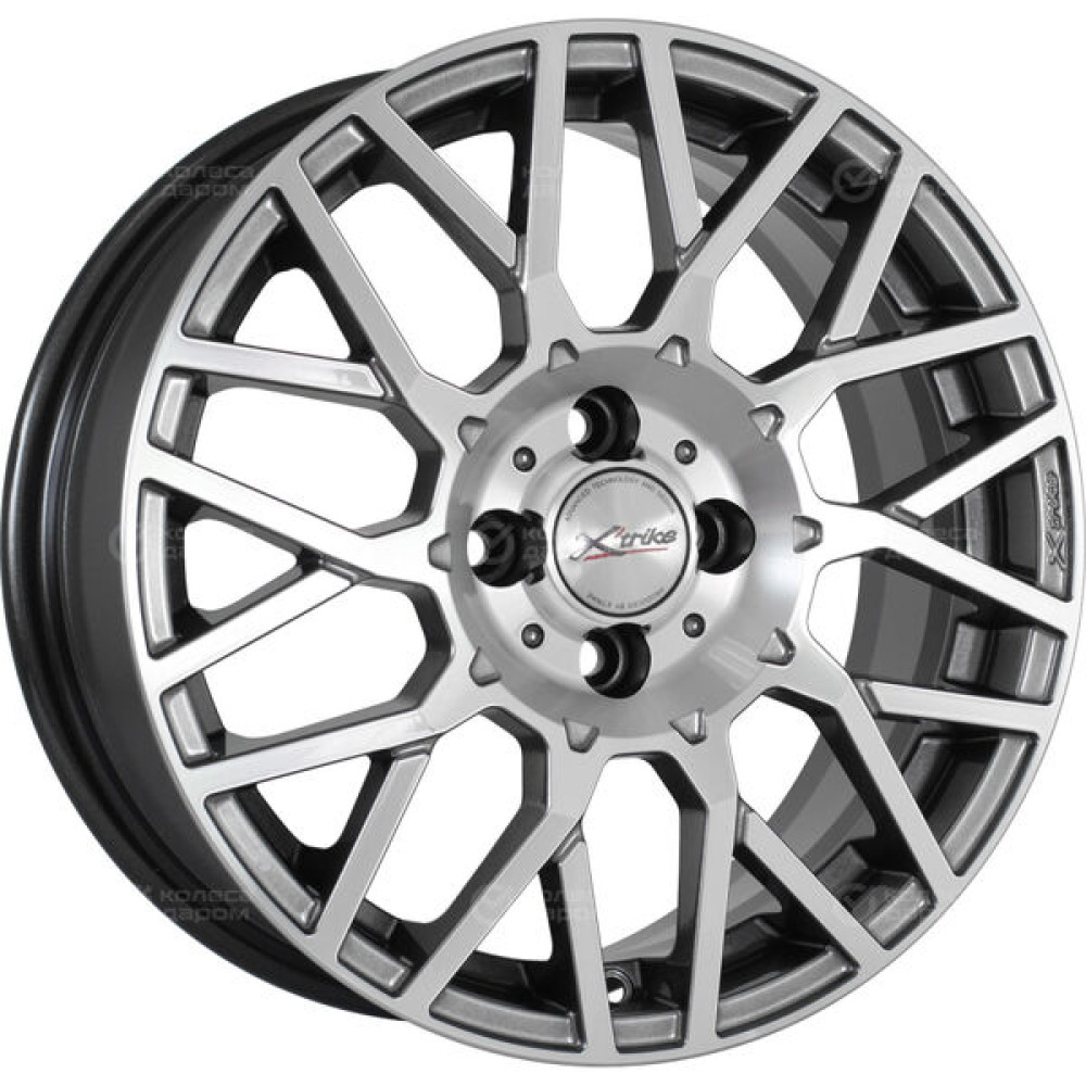 Колесный диск X-trike X125 6.5xR16 4x100 ET36 DIA67.1 темно-серебристый с полированной лицевой частью