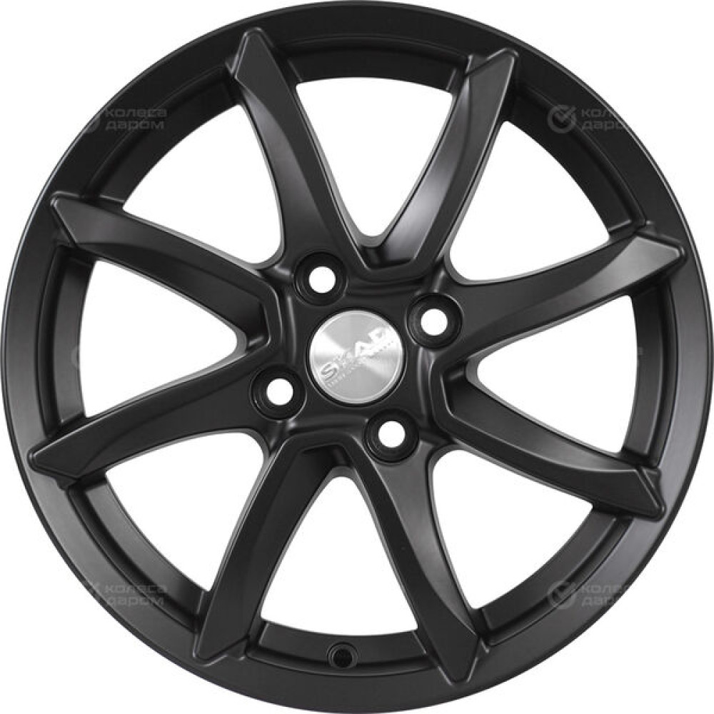 Колесный диск СКАД Осака 6xR15 4x100 ET40 DIA60.1 черный полностью матовый