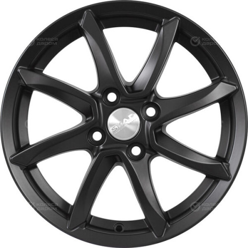Колесный диск СКАД Осака 6xR15 4x100 ET40 DIA60.1 черный полностью матовый