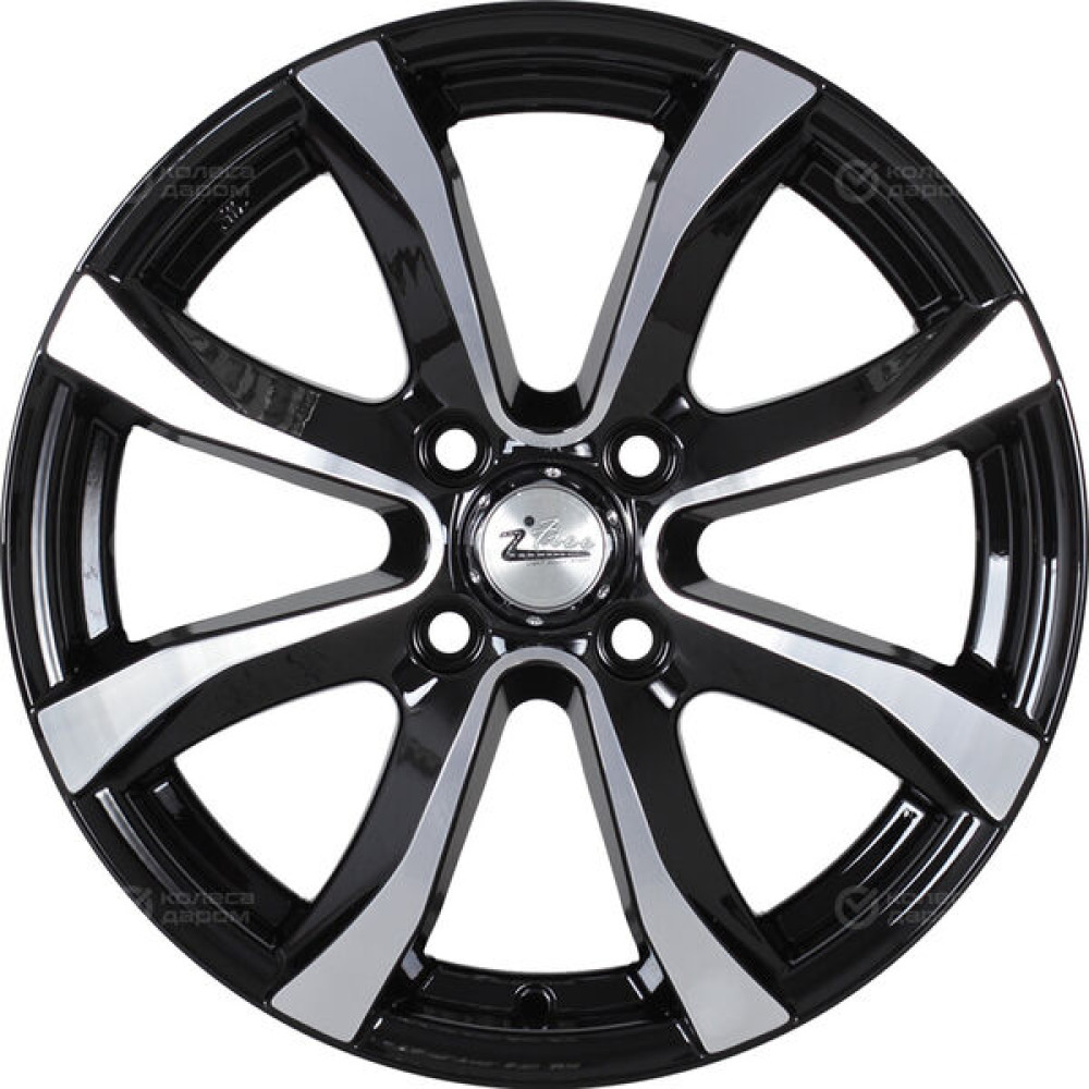 Колесный диск iFree Дайс 6xR15 4x98 ET35 DIA58.5 чёрный глянцевый с полированной лицевой частью