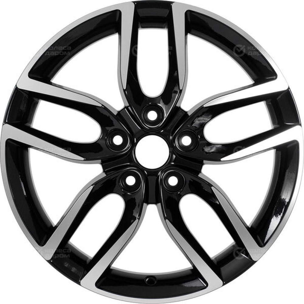 Колесный диск Carwel Кутыр 1708 6.5xR17 5x114.3 ET46 DIA67.1 черный глянцевый с полированной лицевой частью