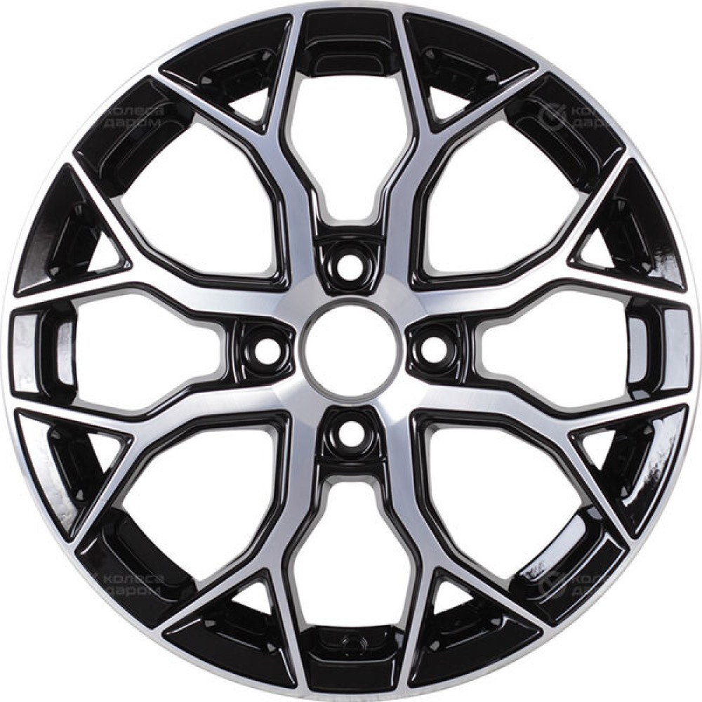 Колесный диск VENTI 1419 5.5xR14 4x100 ET43 DIA60.1 глянцевый черный с полированной лицевой частью