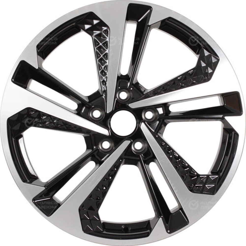Колесный диск СКАД KL-1069 7xR18 5x108 ET33 DIA60.1 черный глянцевый с полированной лицевой поверхностью