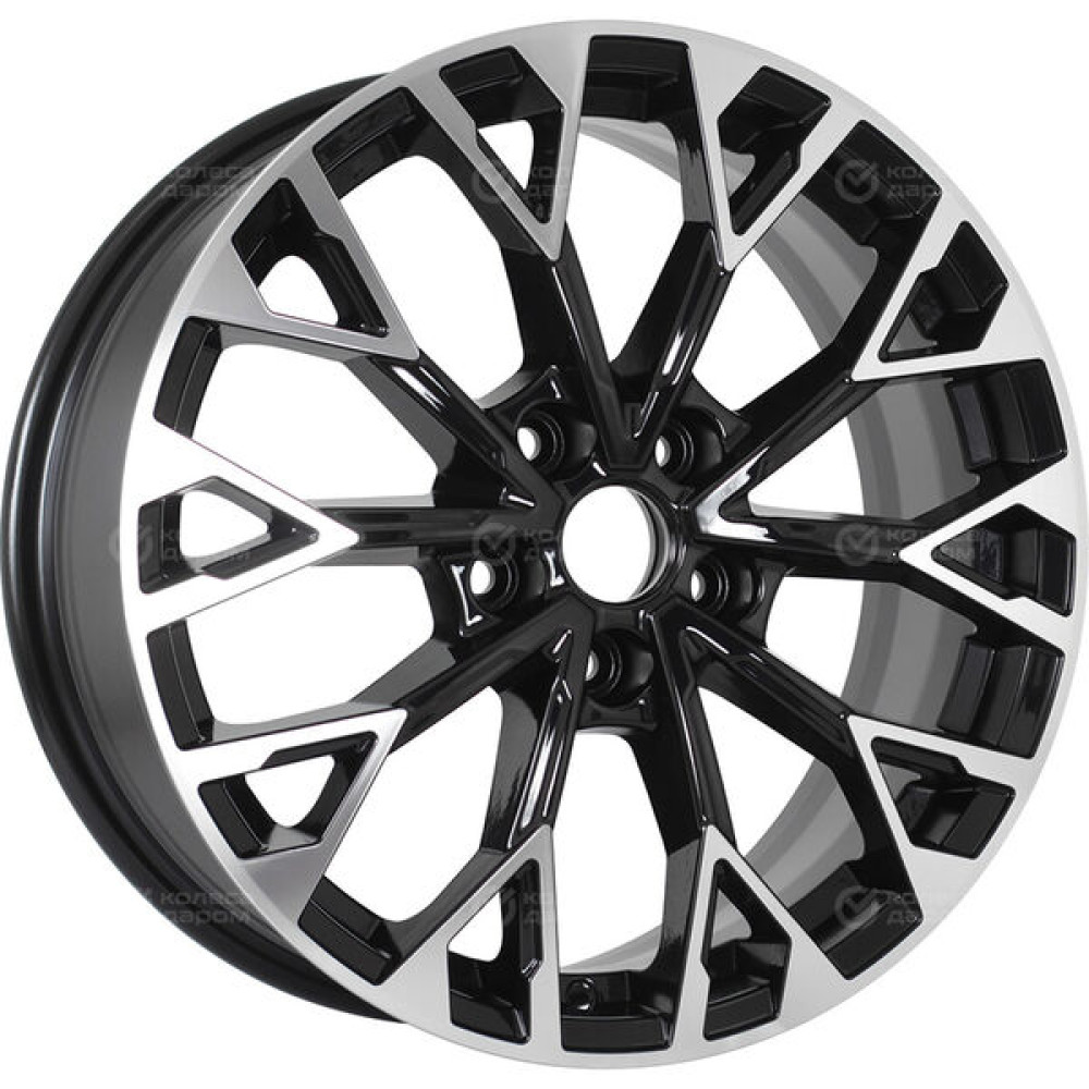 Колесный диск KHOMEN KHW1718 (Nissan Qashqai) 7xR17 5x114.3 ET40 DIA66.1 глянцевый черный с полированной лицевой частью