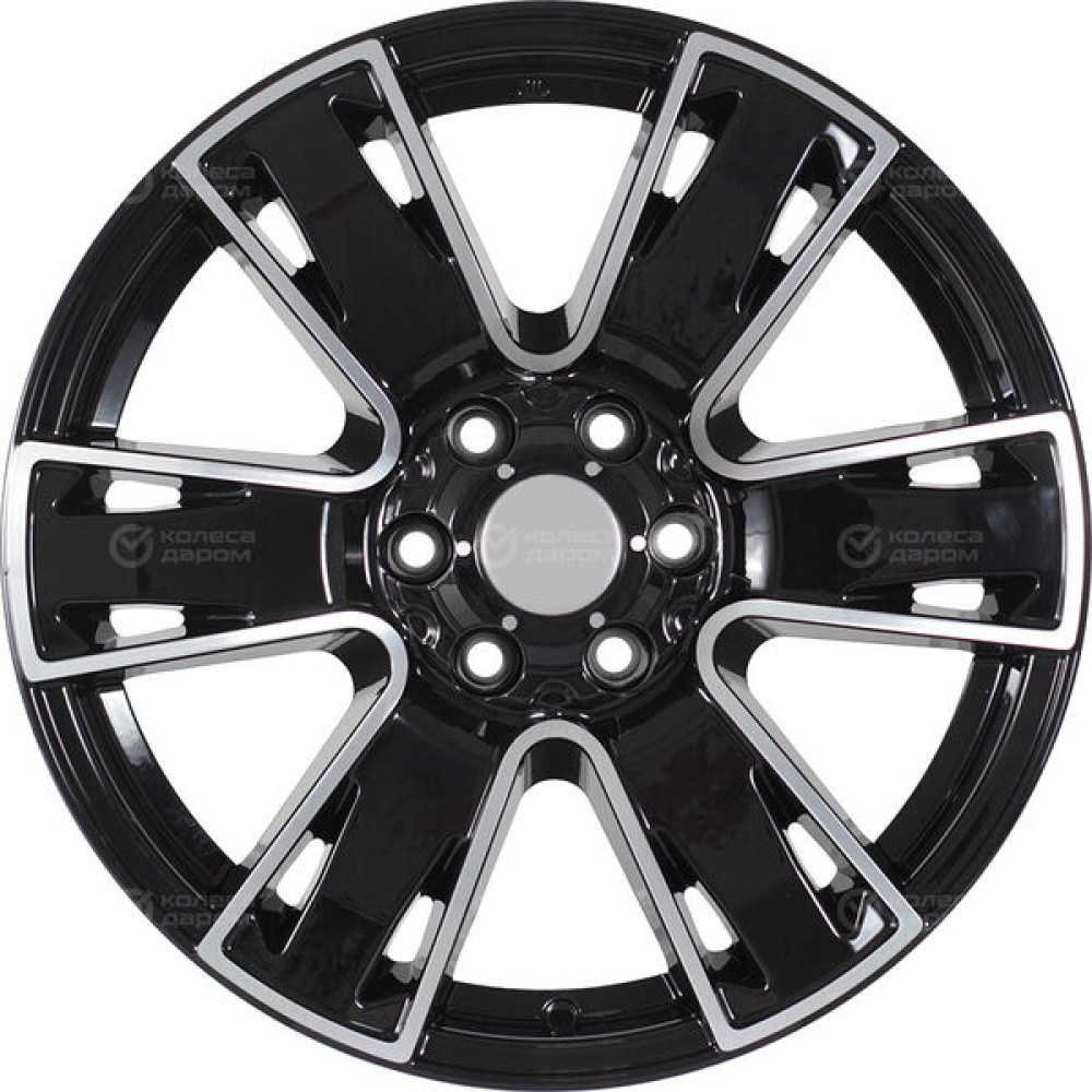 Колесный диск КиК Севенна 7xR17 6x139.7 ET30 DIA106.1 черный глянцевый с полированными элементами лицевой поверхности