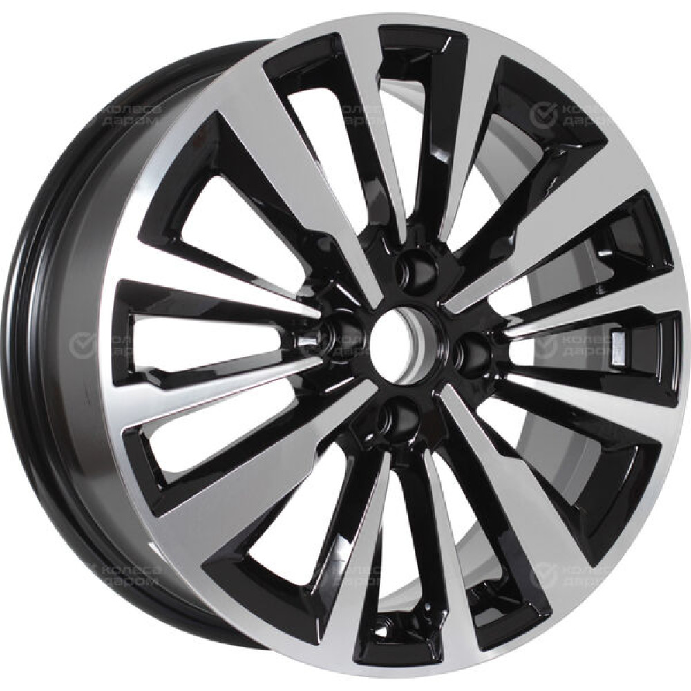 Колесный диск КиК Эрман 6.5xR16 4x100 ET49 DIA54.1 черный глянцевый с полированными элементами лицевой поверхности