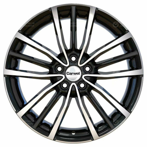 Колесный диск Carwel Крет 1812 7xR18 5x108 ET33 DIA60.1 черный глянцевый с полированной лицевой частью