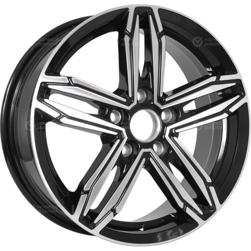 Колесный диск Carwel Нева 256 6.5xR16 5x112 ET46 DIA57.1 чёрный глянцевый с полированной лицевой поверхностью