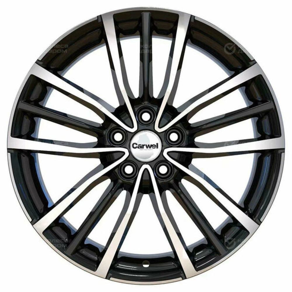 Колесный диск Carwel Крет 1812 7xR18 5x108 ET36 DIA65.1 черный глянцевый с полированной лицевой частью