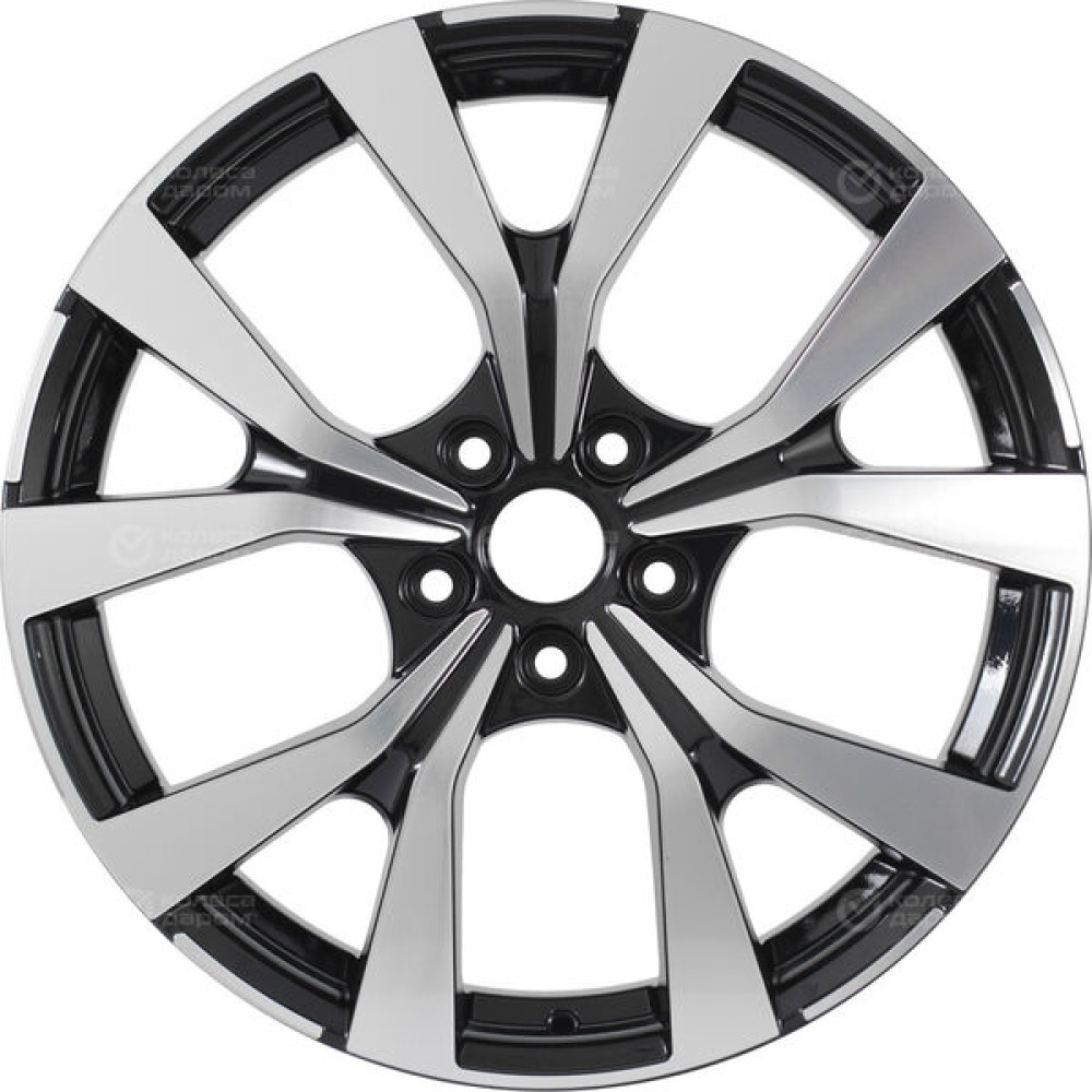 Колесный диск KHOMEN KHW1906 7xR19 5x108 ET36 DIA65.1 чёрный глянцевый с полированной лицевой частью