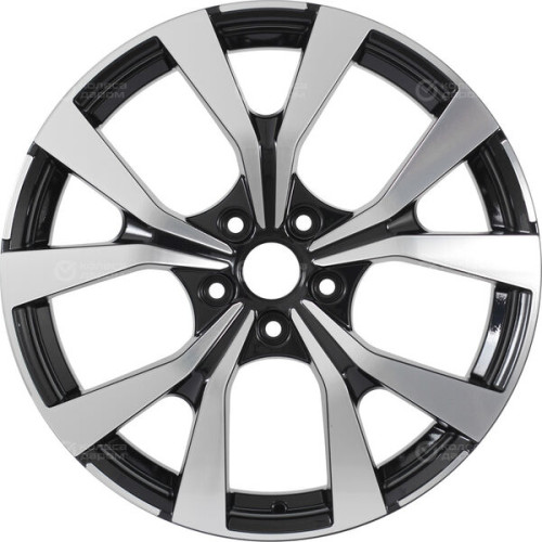 Колесный диск KHOMEN KHW1906 7xR19 5x108 ET36 DIA65.1 чёрный глянцевый с полированной лицевой частью