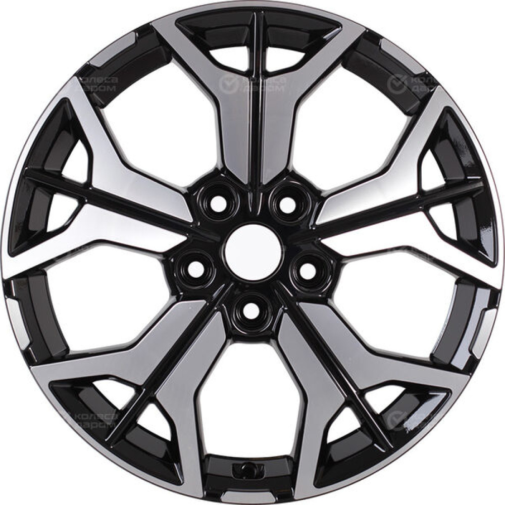 Колесный диск Carwel Бусани 1715 7xR17 5x114.3 ET45 DIA66.1 черный глянцевый с полированной лицевой частью
