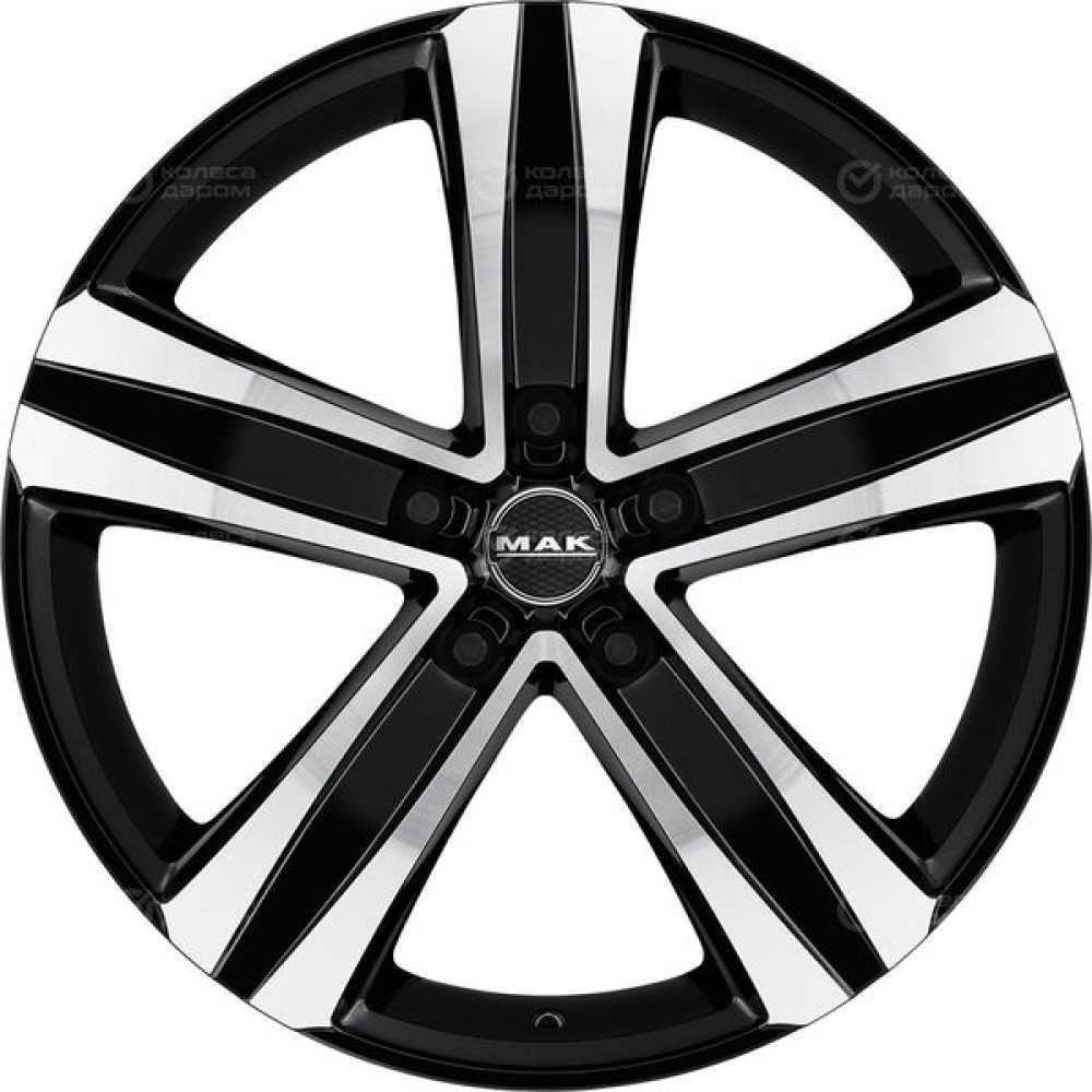 Колесный диск MAK Stone 5 3 6xR15 5x139.7 ET0 DIA108.3 чёрный глянцевый с полированной лицевой частью