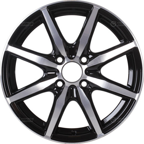 Колесный диск VENTI 1515 6xR15 4x100 ET50 DIA60.1 глянцевый черный с полированной лицевой частью