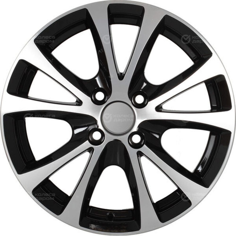 Колесный диск NEO 509 6xR15 4x100 ET49 DIA60.1 глянцевый черный с полированной лицевой частью