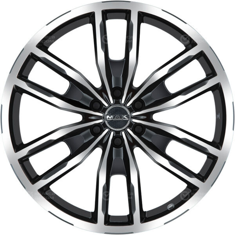 Колесный диск MAK Peak 7.5xR17 6x139.7 ET38 DIA67.1 чёрный глянцевый с полированной лицевой частью