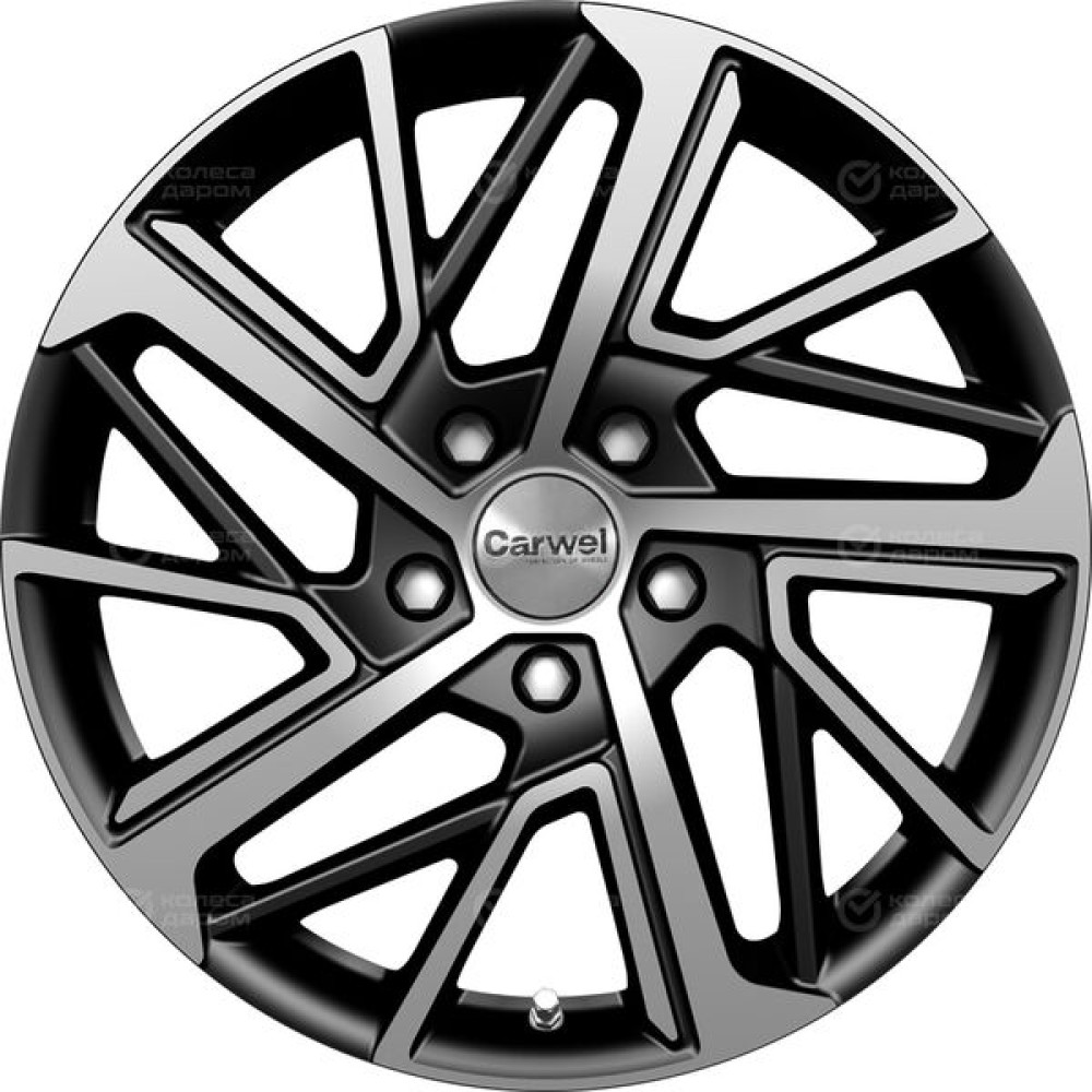 Колесный диск Carwel Мадон 267 6.5xR17 5x108 ET33 DIA60.1 чёрный глянцевый с полированной лицевой поверхностью