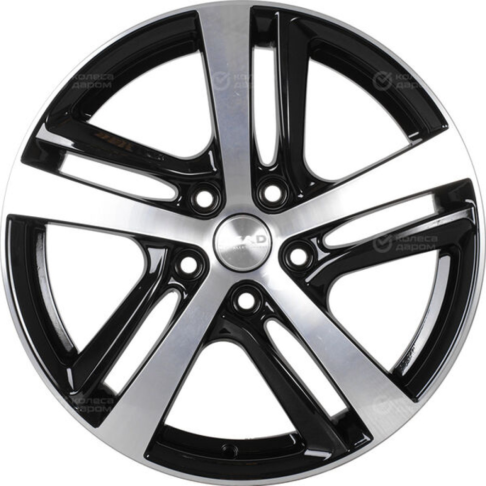Колесный диск СКАД Сеул 6.5xR17 5x114.3 ET48 DIA67.1 черный глянцевый с полированной лицевой поверхностью