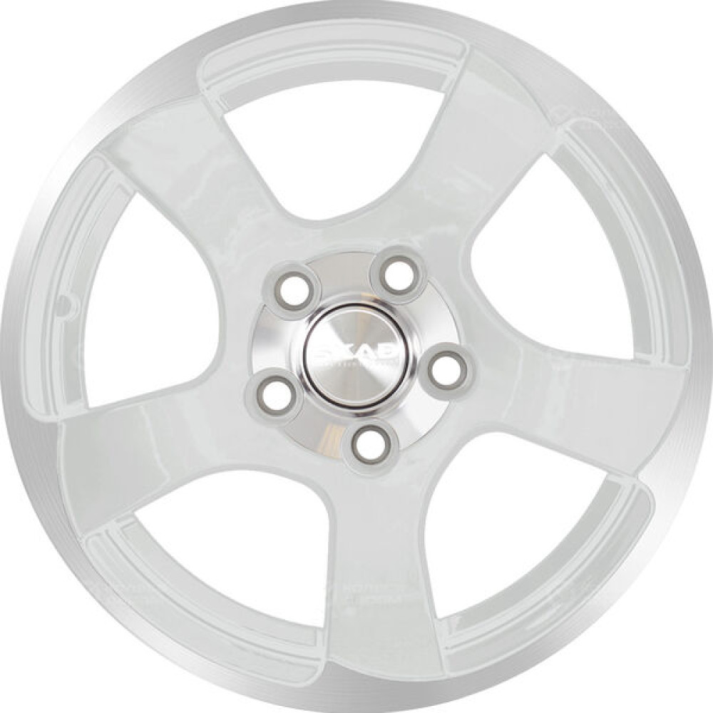 Колесный диск СКАД Акула 5.5xR14 4x100 ET35 DIA67.1 белый с полированной лицевой частью