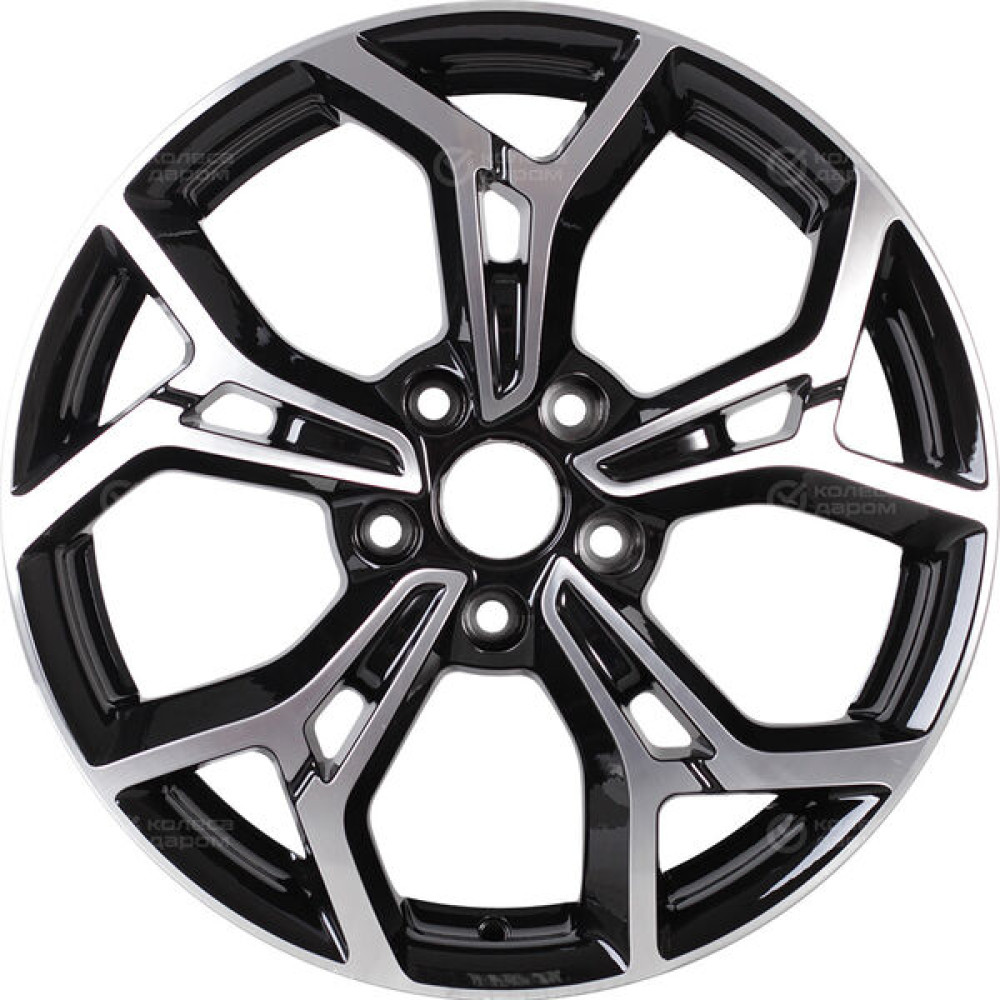 Колесный диск Carwel Карачи 203 7xR17 5x114.3 ET48.5 DIA67.1 чёрный глянцевый с полированной лицевой поверхностью