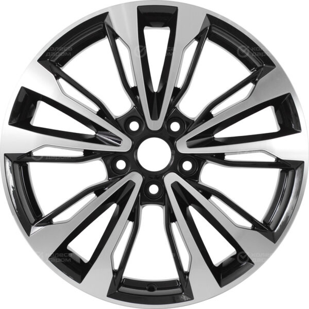 Колесный диск KDW KD1830 7xR18 5x114.3 ET37 DIA66.6 глянцевый черный с полированной лицевой частью