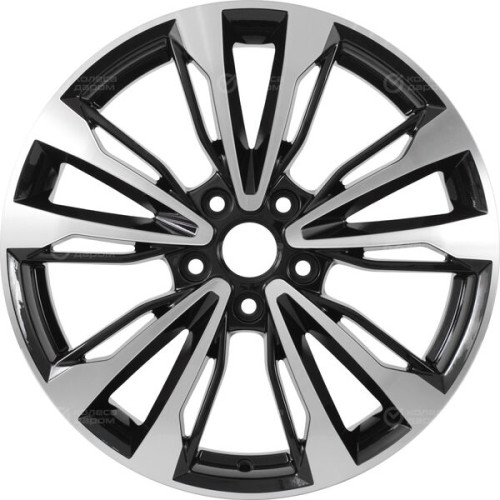Колесный диск KDW KD1830 7xR18 5x114.3 ET37 DIA66.6 глянцевый черный с полированной лицевой частью
