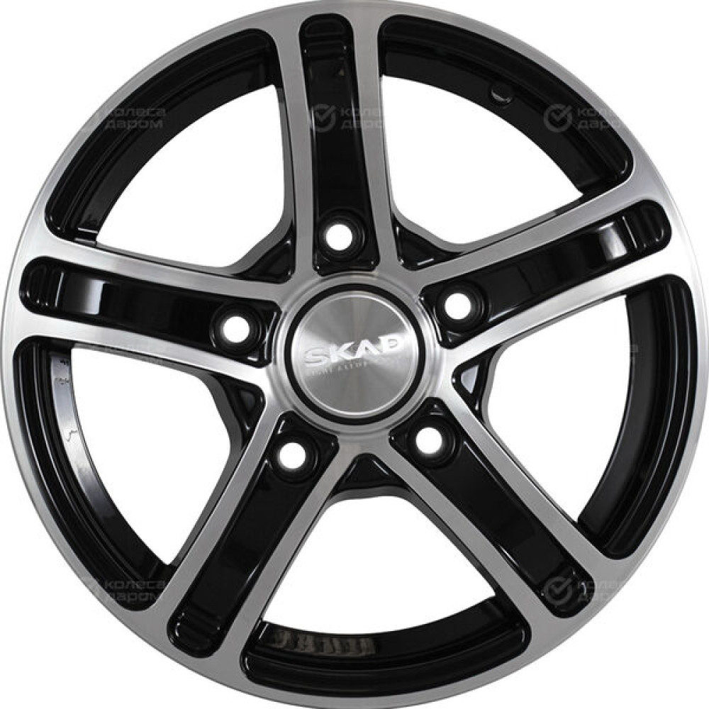 Колесный диск СКАД Трофи 6.5xR15 5x139.7 ET40 DIA98.5 черный глянцевый с полированной лицевой поверхностью