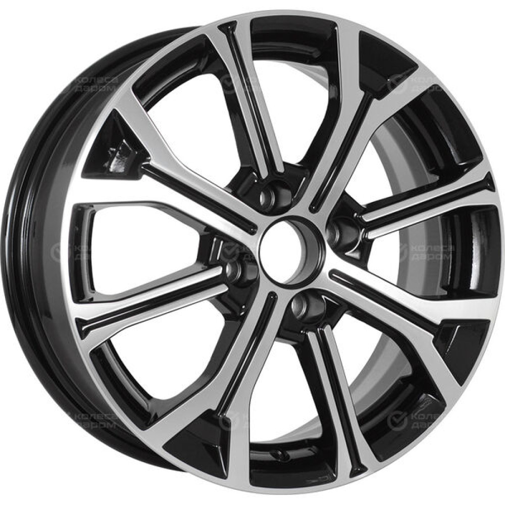 Колесный диск Carwel Кизи 198 6xR15 4x100 ET46 DIA54.1 чёрный глянцевый с полированной лицевой поверхностью