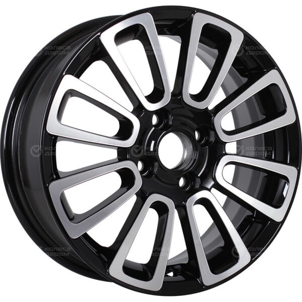 Колесный диск КиК Неман-Оригинал 6xR15 4x100 ET50 DIA60.1 черный глянцевый с полированными элементами лицевой поверхности
