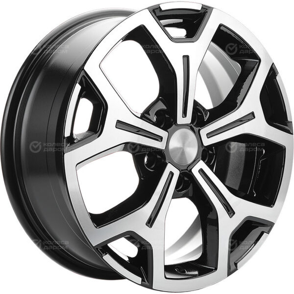Колесный диск Carwel Енисей 249 6.5xR16 5x114.3 ET43 DIA67.1 чёрный глянцевый с полированной лицевой частью