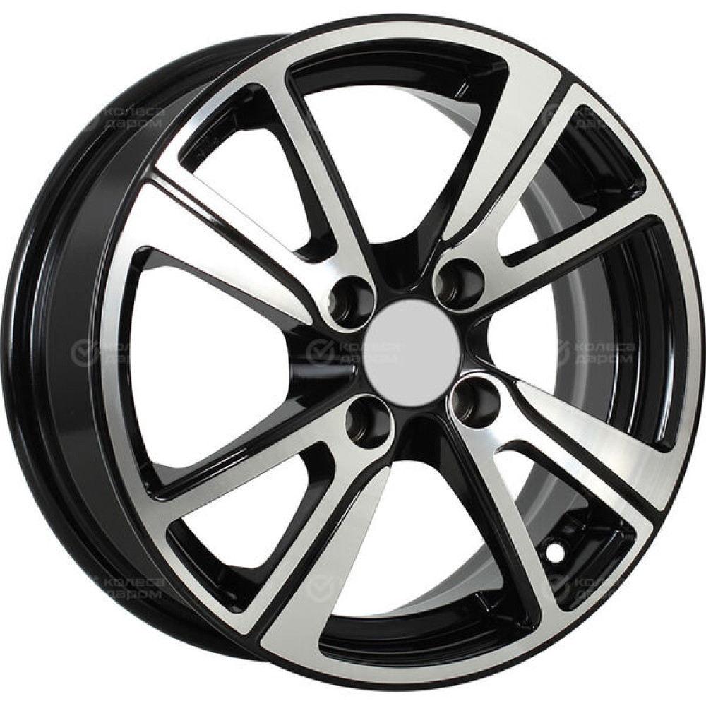 Колесный диск Carwel Бросно 127 5.5xR14 4x108 ET40 DIA63.35 чёрный глянцевый с полированной лицевой поверхностью