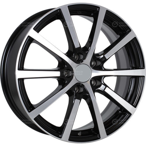 Колесный диск Carwel Кентавр 102 7xR17 5x114.3 ET40 DIA66.1 чёрный глянцевый с полированной лицевой поверхностью