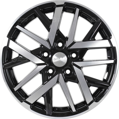 Колесный диск СКАД Босфор 6xR16 5x112 ET45 DIA57.1 черный глянцевый с полированной лицевой поверхностью