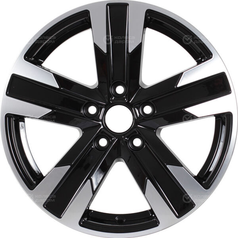 Колесный диск КиК Висмут 7xR16 5x114.3 ET45 DIA67.1 (уценка) черный глянцевый с полированными элементами лицевой поверхности