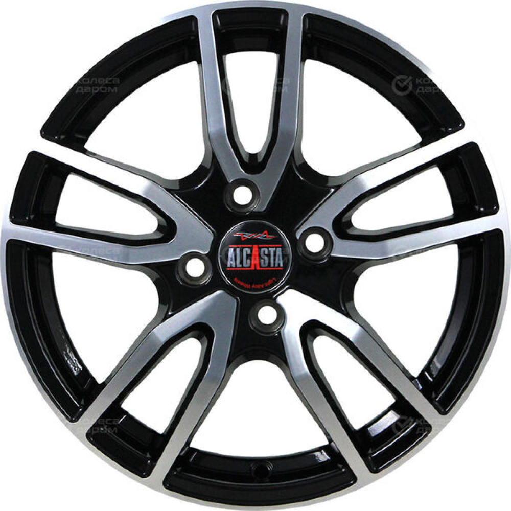 Колесный диск Alcasta M57 6xR15 4x100 ET46 DIA54.1 (уценка) черный полностью полированный