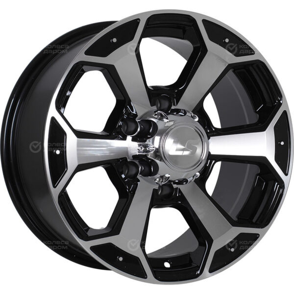 Колесный диск LS LS 187 7.5xR18 6x139.7 ET36 DIA100.1 черный глянцевый с полированной лицевой частью