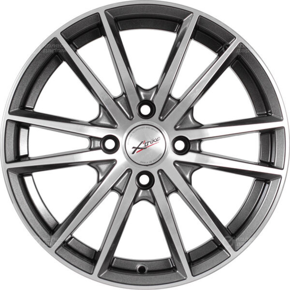 Колесный диск X-trike X129 6.5xR16 4x100 ET36 DIA67.1 темно-серебристый с полированной лицевой частью