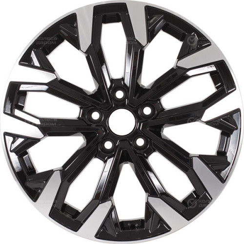Колесный диск КиК Морейн 6.5xR17 5x100 ET45 DIA67.1 черный глянцевый с полированными элементами лицевой поверхности